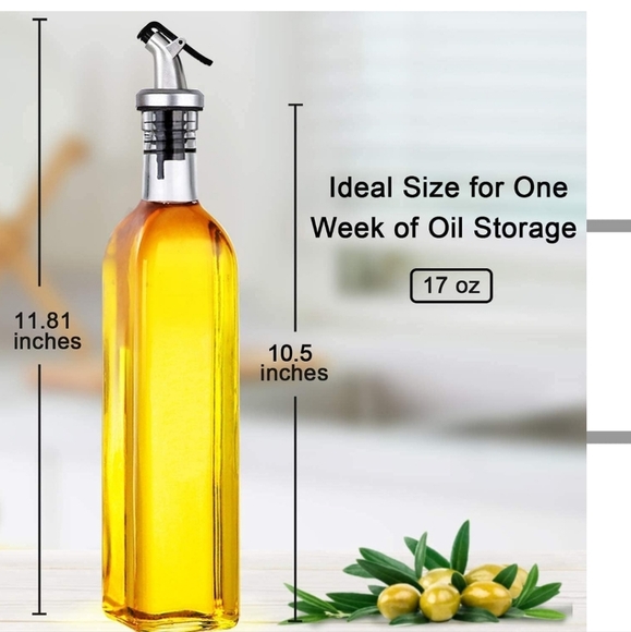 4 Pack 17oz Glass Olive Oil Dispenser Bottles with Pourers, Labels, and Funnel. - Picture 8 of 8